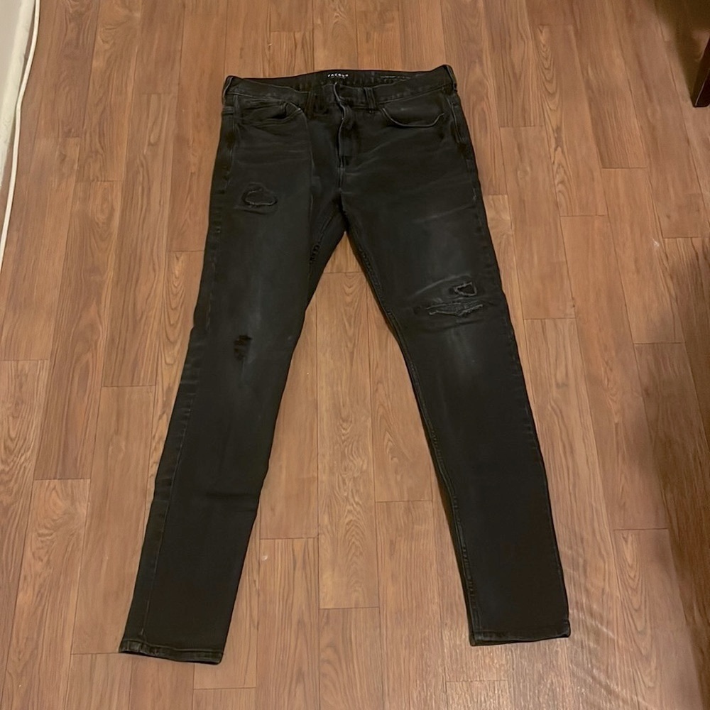 Pacsun Stacked Skinny Ripped black Jeans 32x30